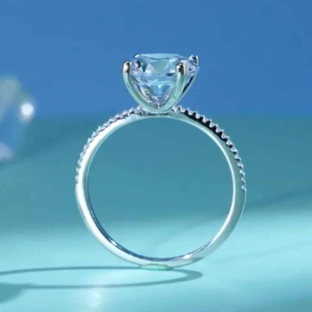 Luxury Sterling Silver Engagement Ring 3CT - Picture 10 of 12